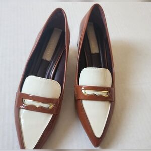 Franco Sarto Brown and Cream Loafers